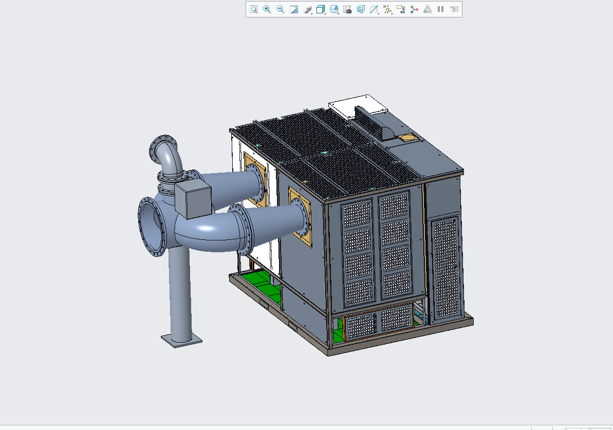 磁悬浮鼓风机-330kw双流体三维Creo模型