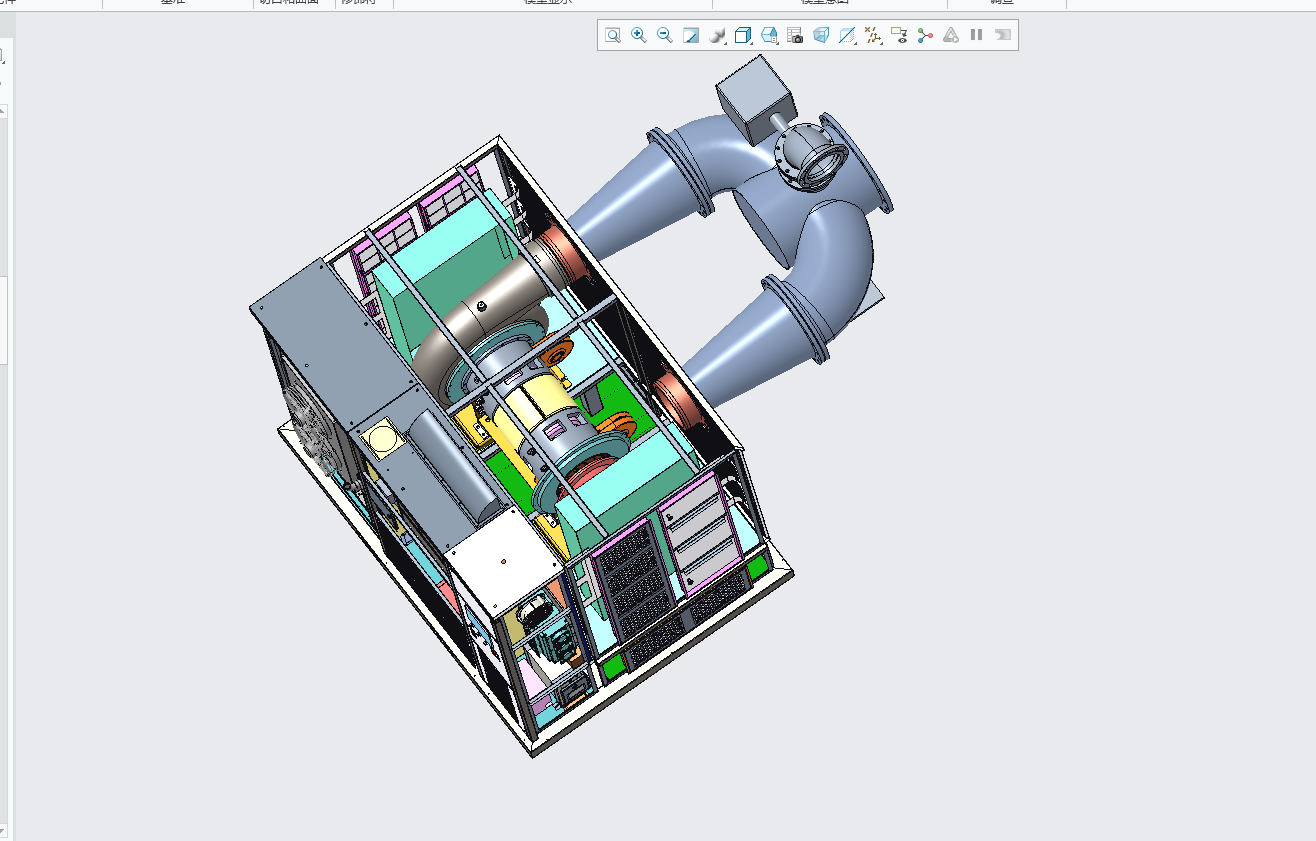 磁悬浮鼓风机-330kw双流体三维Creo模型