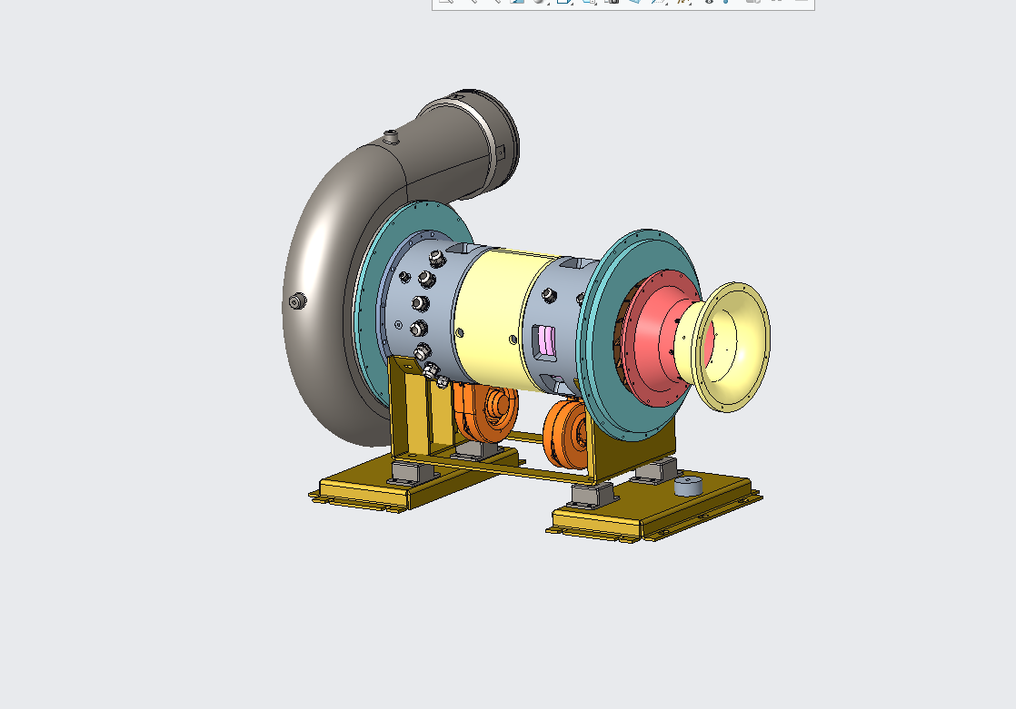 磁悬浮鼓风机-330kw双流体三维Creo模型