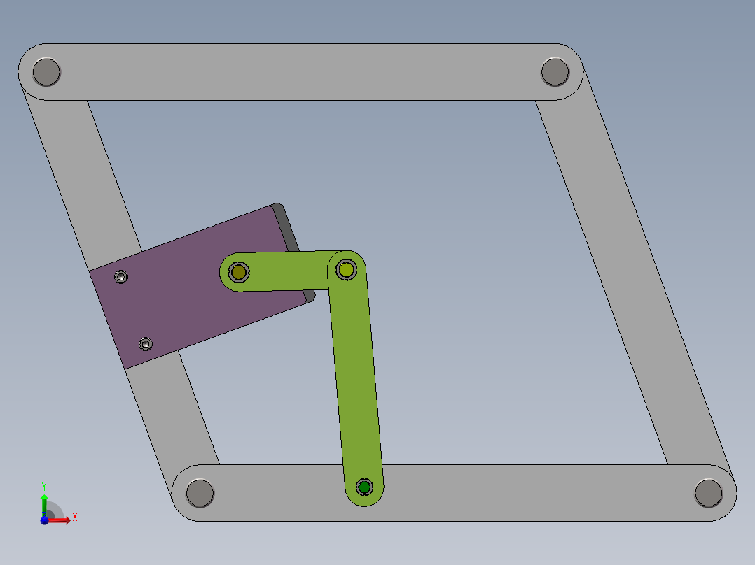 Q189-大型四边形滚动机构的设计与研究【三维SolidWorks】前视图