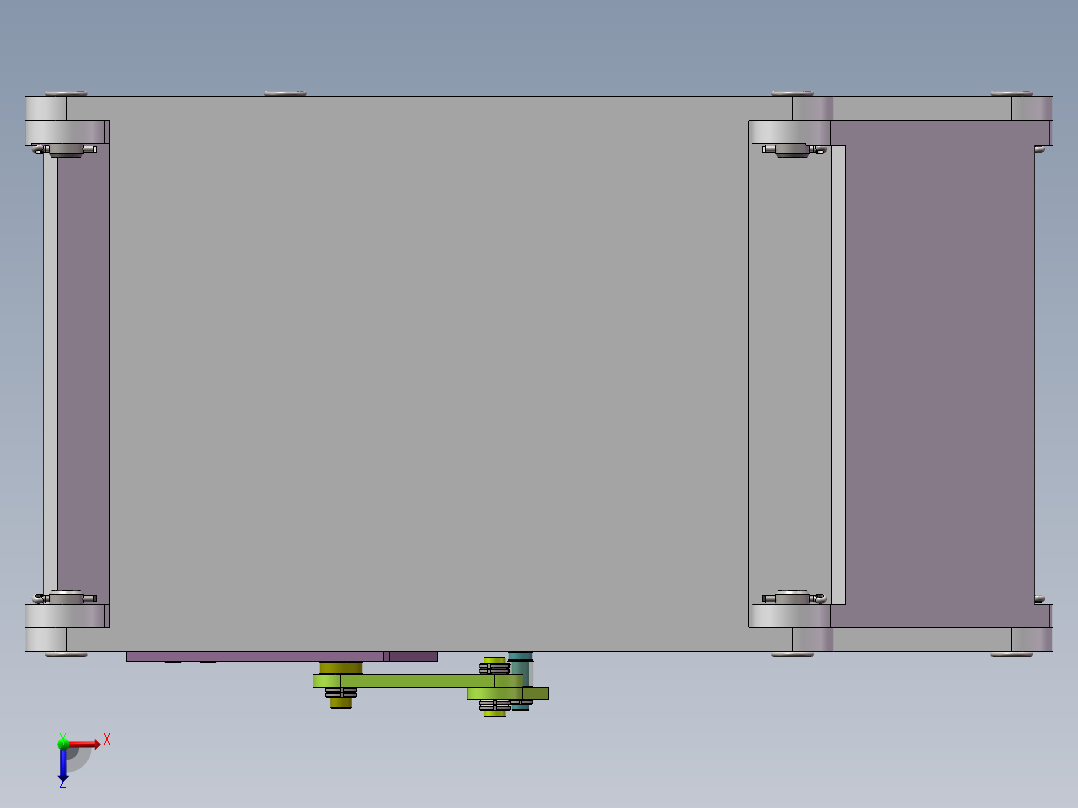 Q189-大型四边形滚动机构的设计与研究【三维SolidWorks】俯视图