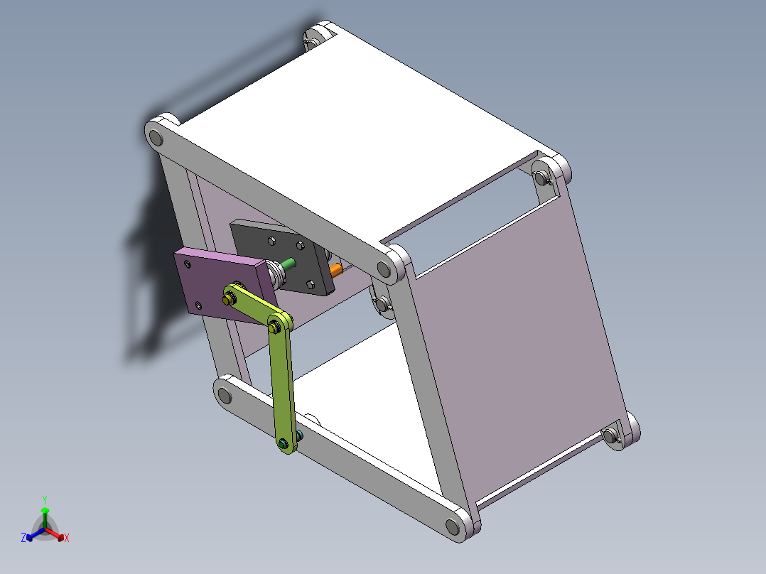 Q189-大型四边形滚动机构的设计与研究【三维SolidWorks】正等轴测图
