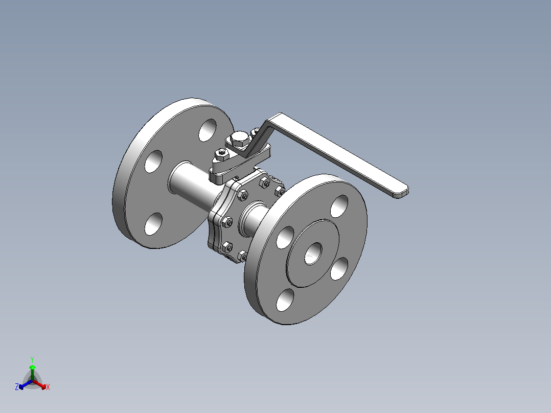 法兰球阀-304 DN15-DN200正等轴测图