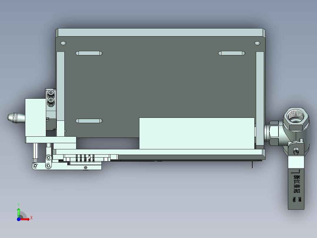 C15C-CNC1笔记本CNC工装夹具三维模型前视图