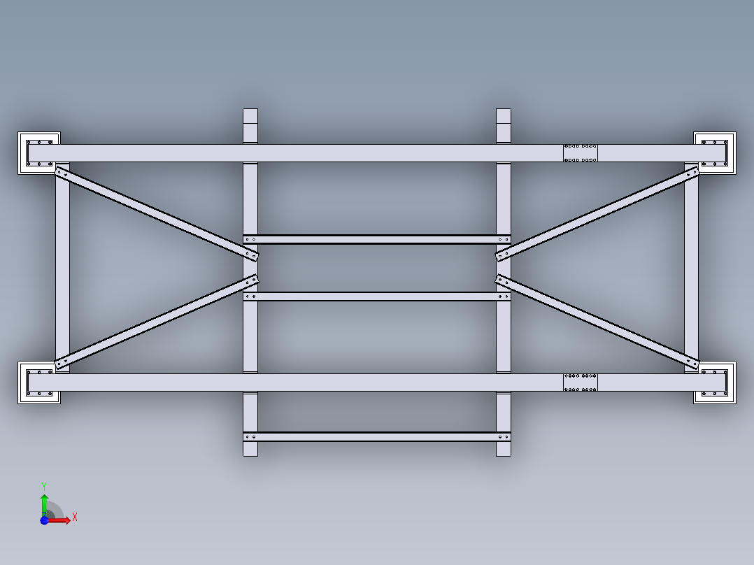 钢制起重机前视图