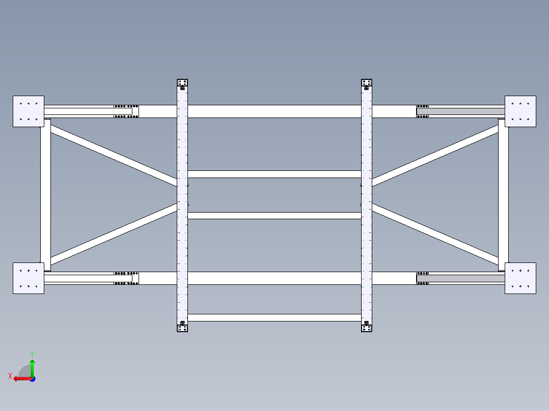钢制起重机后视图