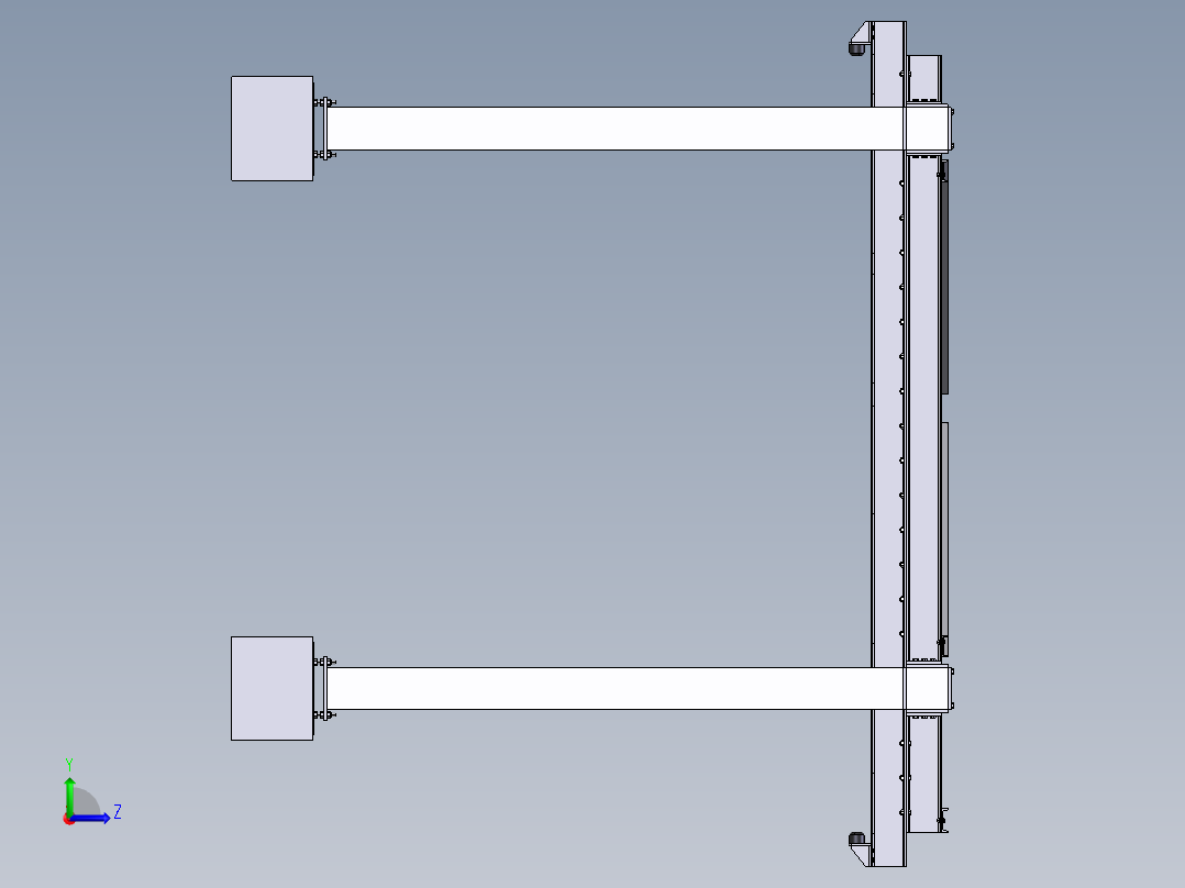 钢制起重机左视图