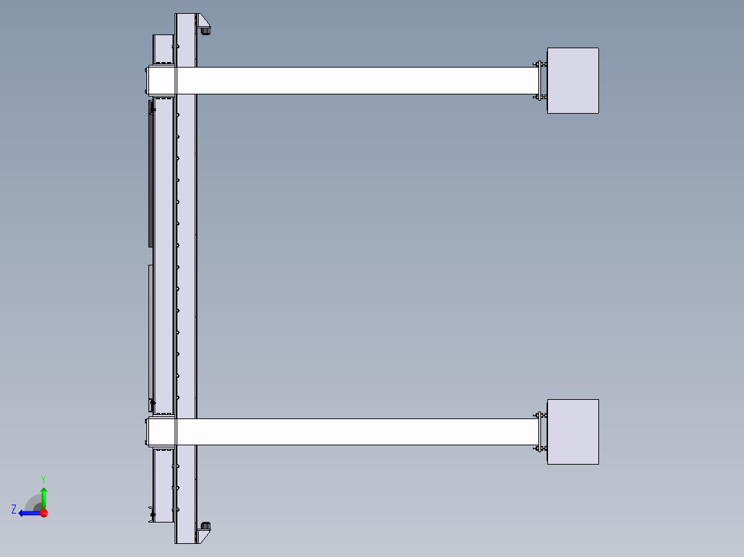 钢制起重机右视图