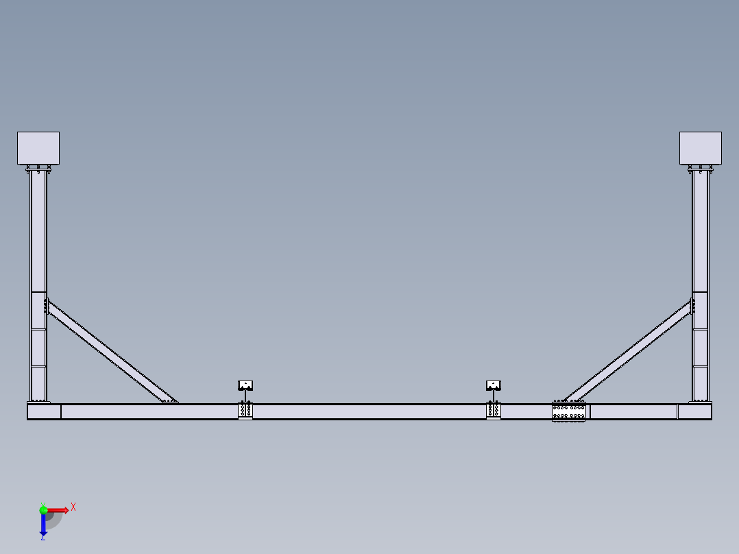 钢制起重机俯视图