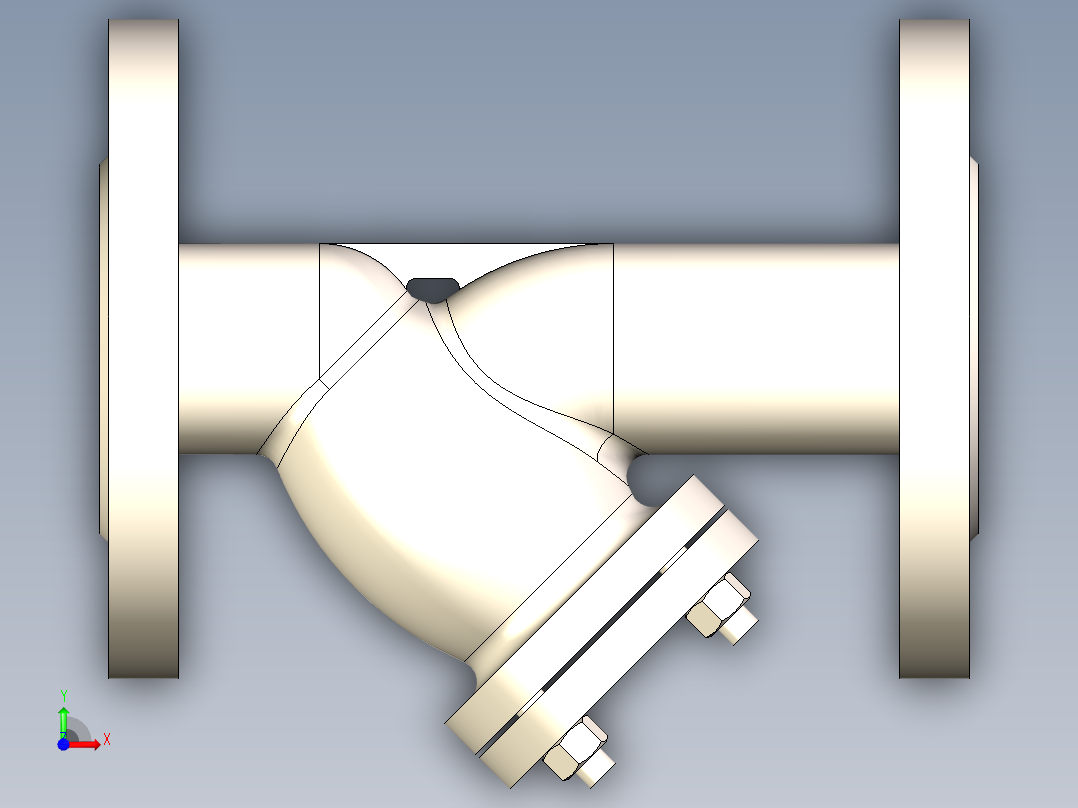 Y型过滤器-DN40前视图