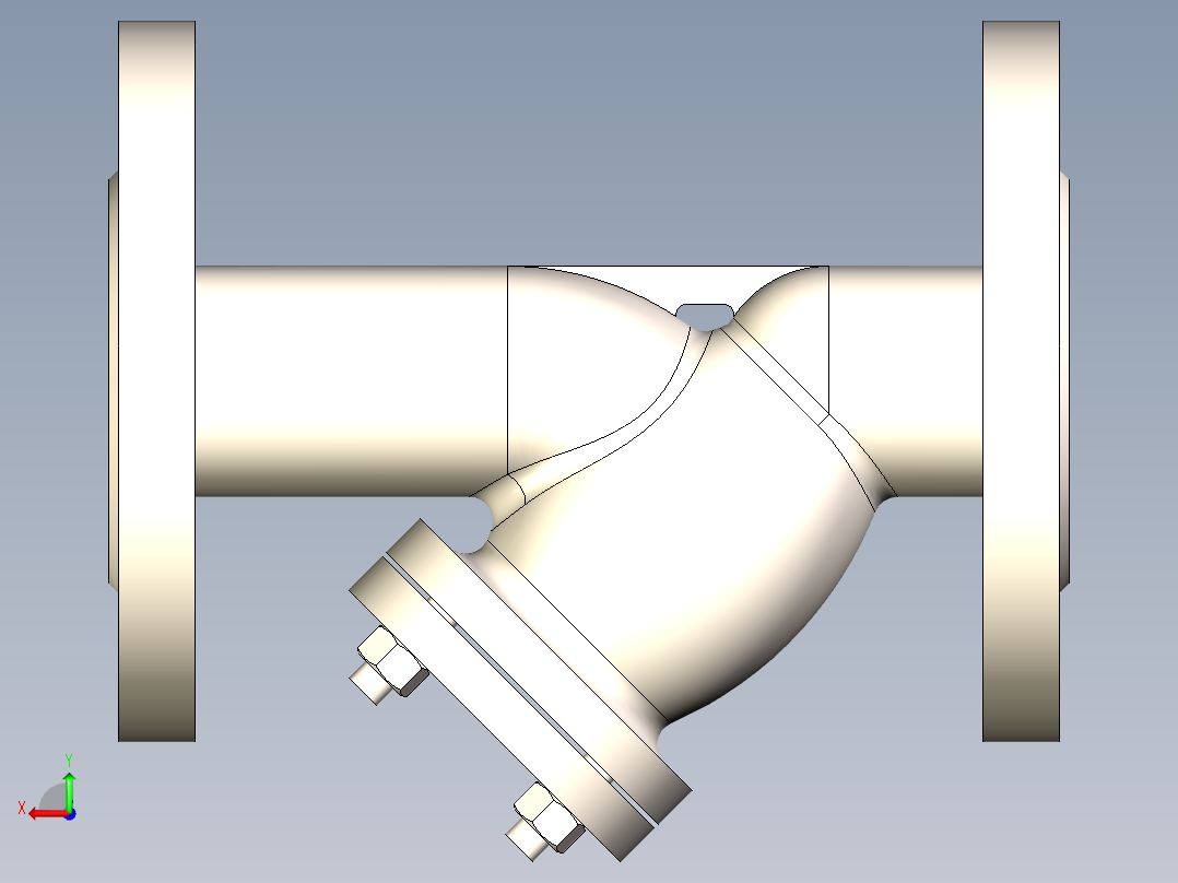 Y型过滤器-DN40后视图