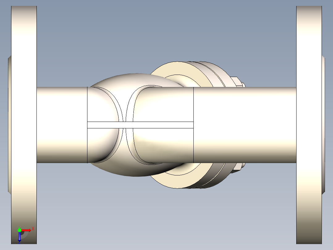 Y型过滤器-DN40俯视图