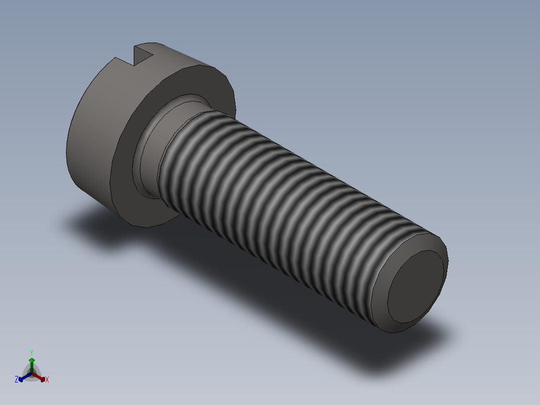 GB／T65-2000开槽圆柱头螺钉M8×25正等轴测图