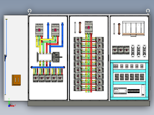 三柜组装双电源630A竖装刀开关plc接触器控制柜 55787前视缩略图