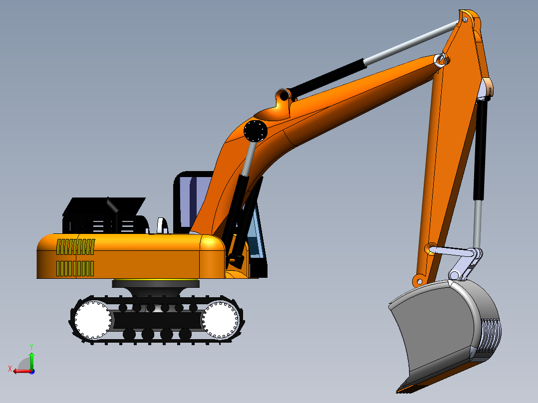 挖掘机、推土机(6)后视图