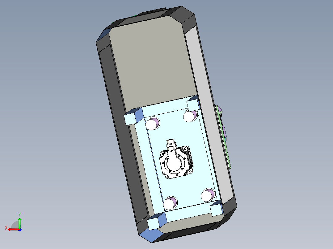 法兰转向压紧机构后视图
