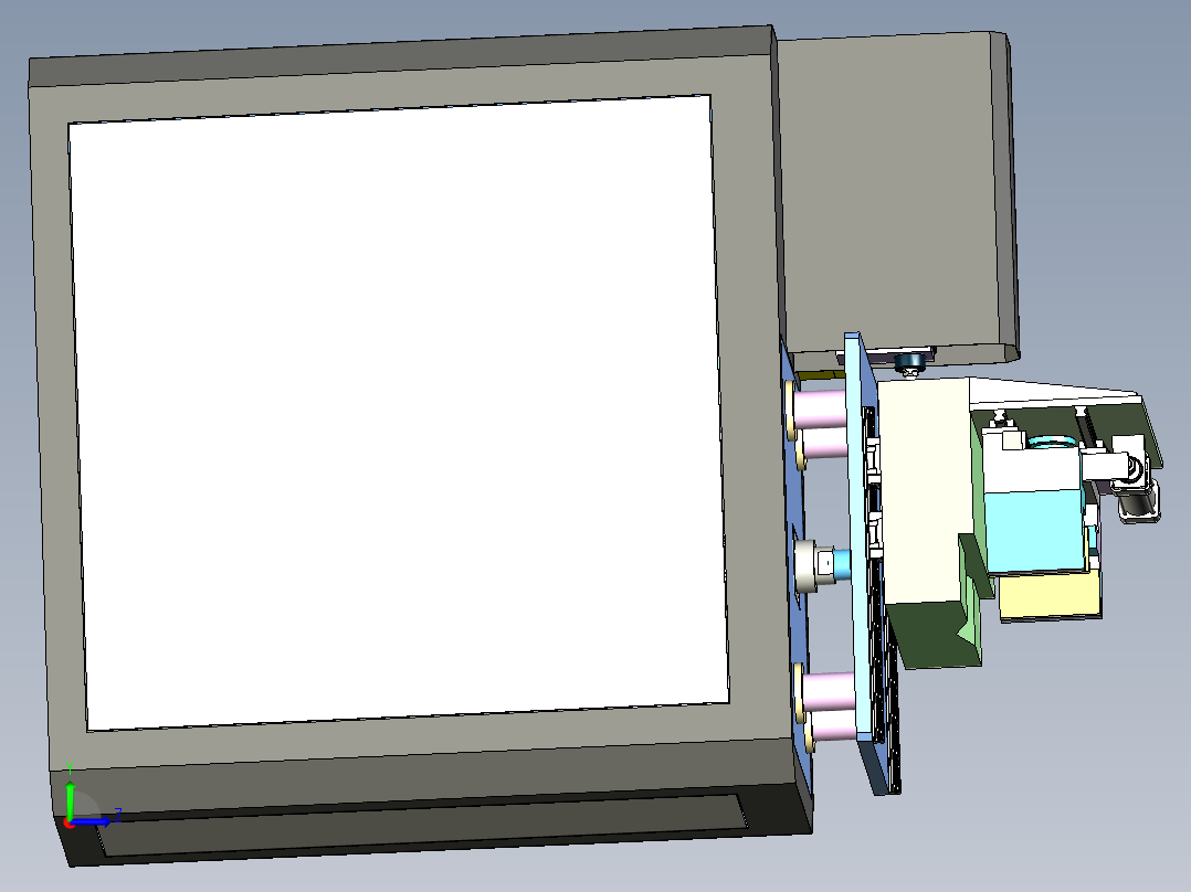 法兰转向压紧机构左视图