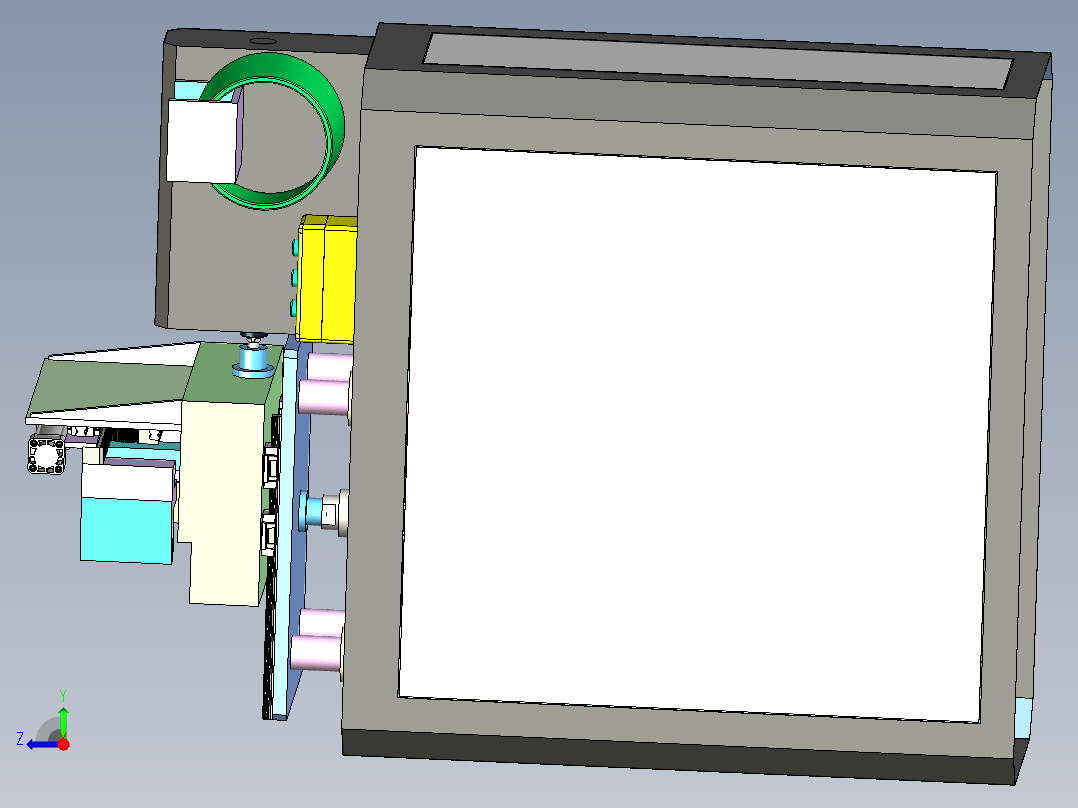 法兰转向压紧机构右视图