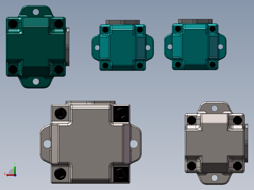 5款YUKEN PV2R3齿轮油泵后视图