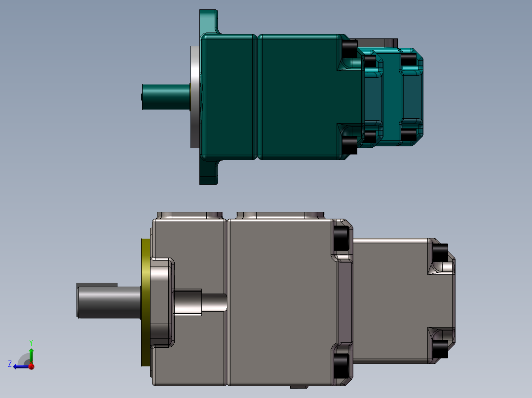 5款YUKEN PV2R3齿轮油泵右视图