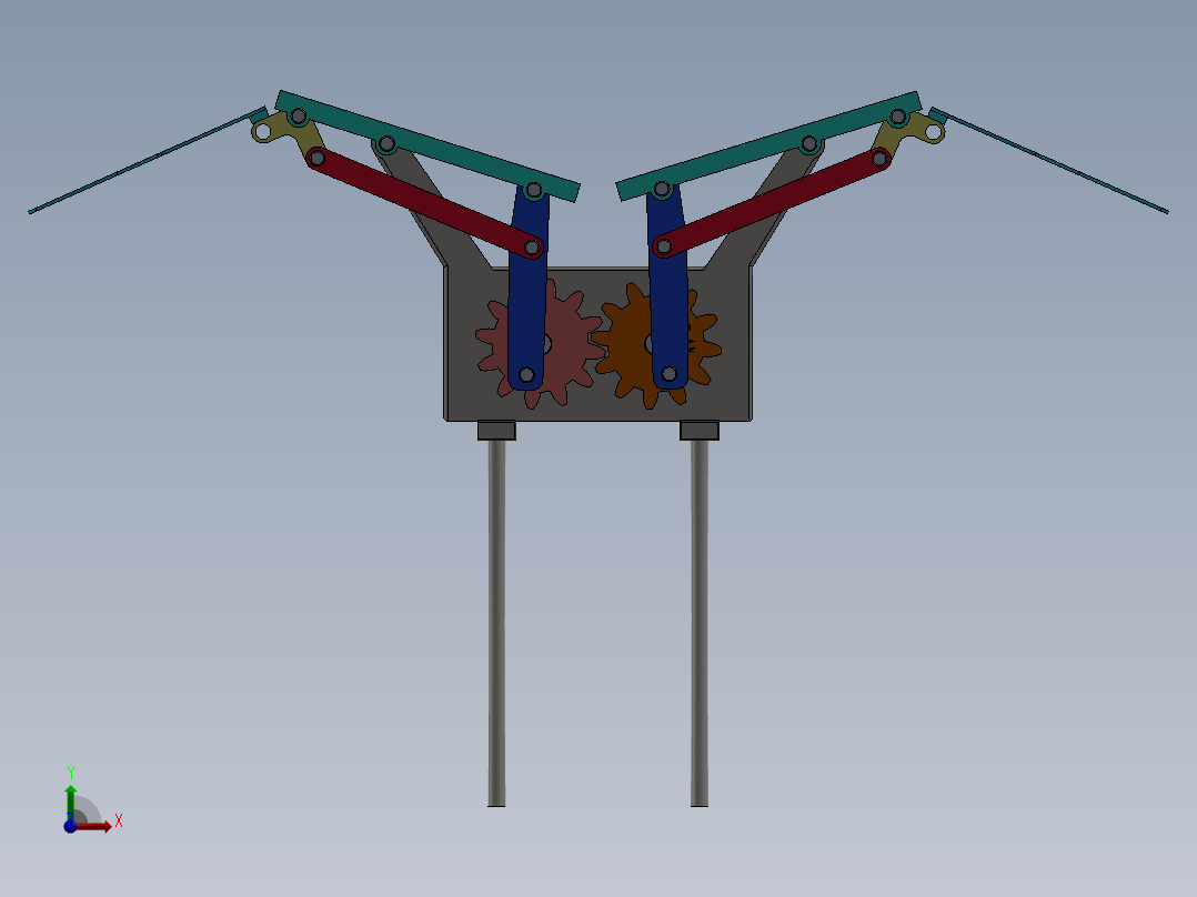 鸟扑动机构模型前视图
