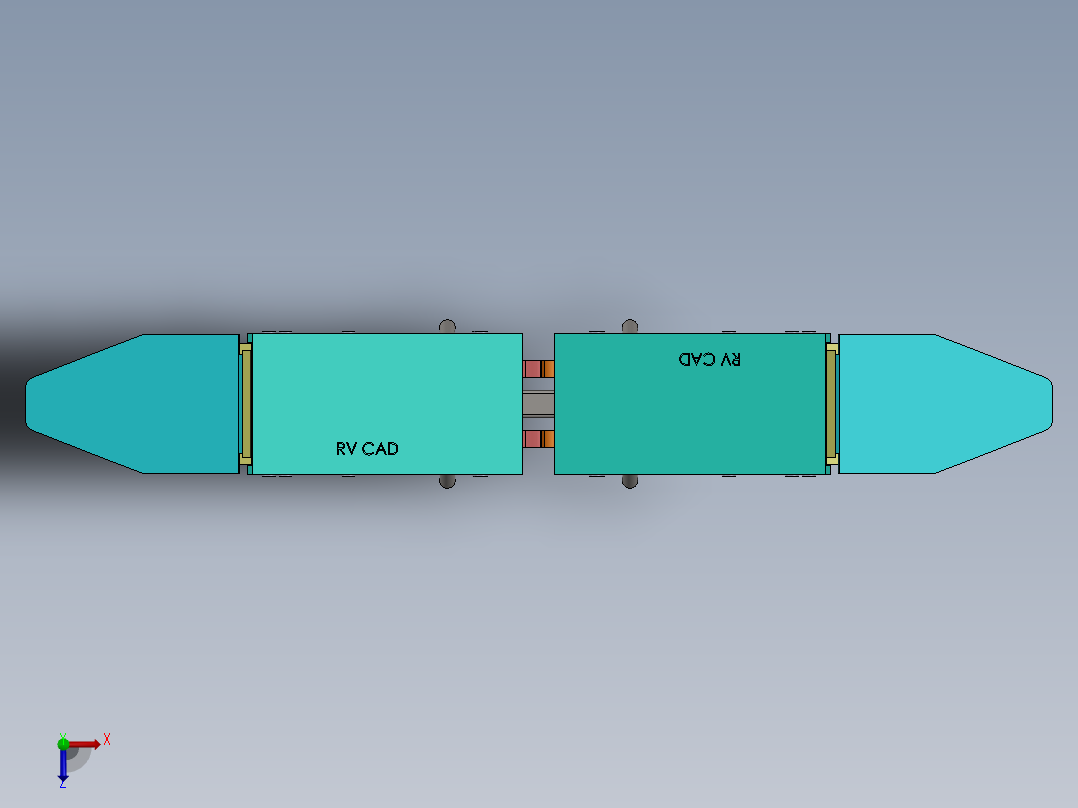 鸟扑动机构模型俯视图