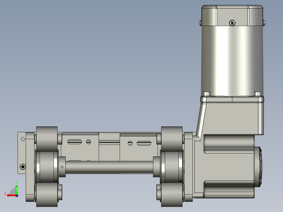 平皮带输送线总装-电机左置后视图