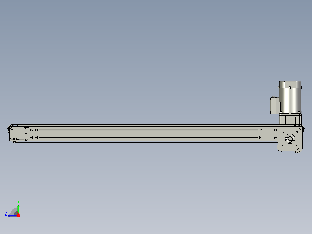 平皮带输送线总装-电机左置右视图