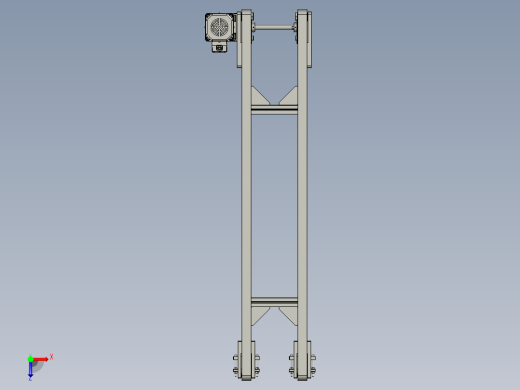 平皮带输送线总装-电机左置俯视缩略图