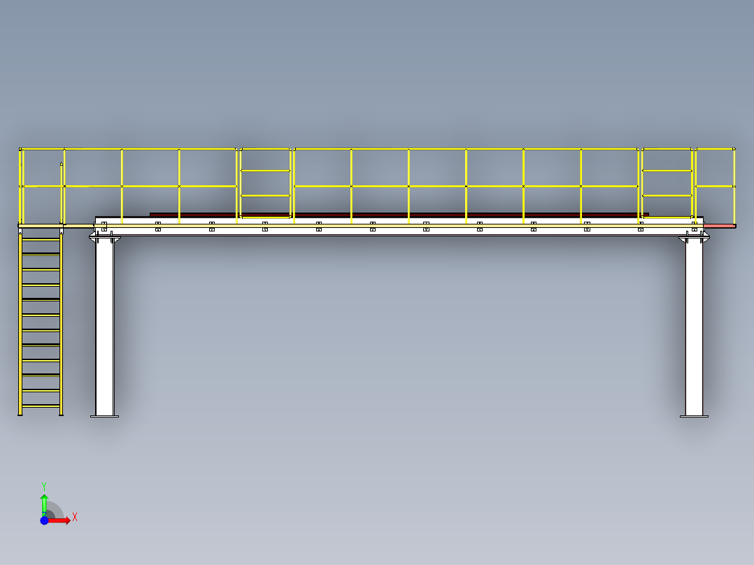 大型钢结构平台三维设计前视图