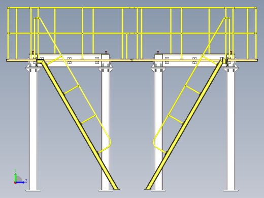 大型钢结构平台三维设计左视缩略图
