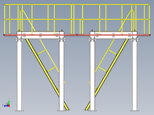 大型钢结构平台三维设计右视缩略图