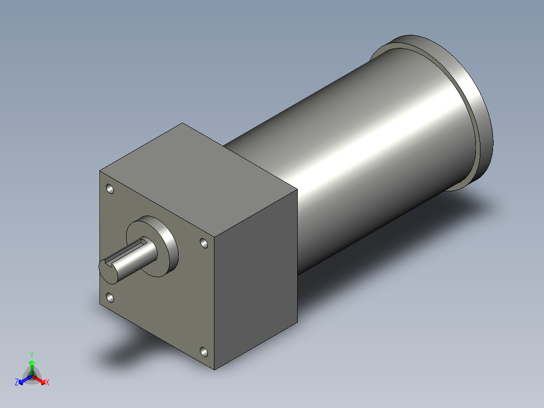 220V120W调速电机出轴15带键槽减速比10总长220主视图