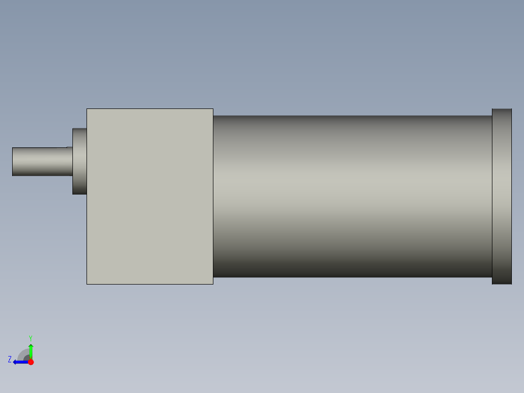 220V120W调速电机出轴15带键槽减速比10总长220右视图