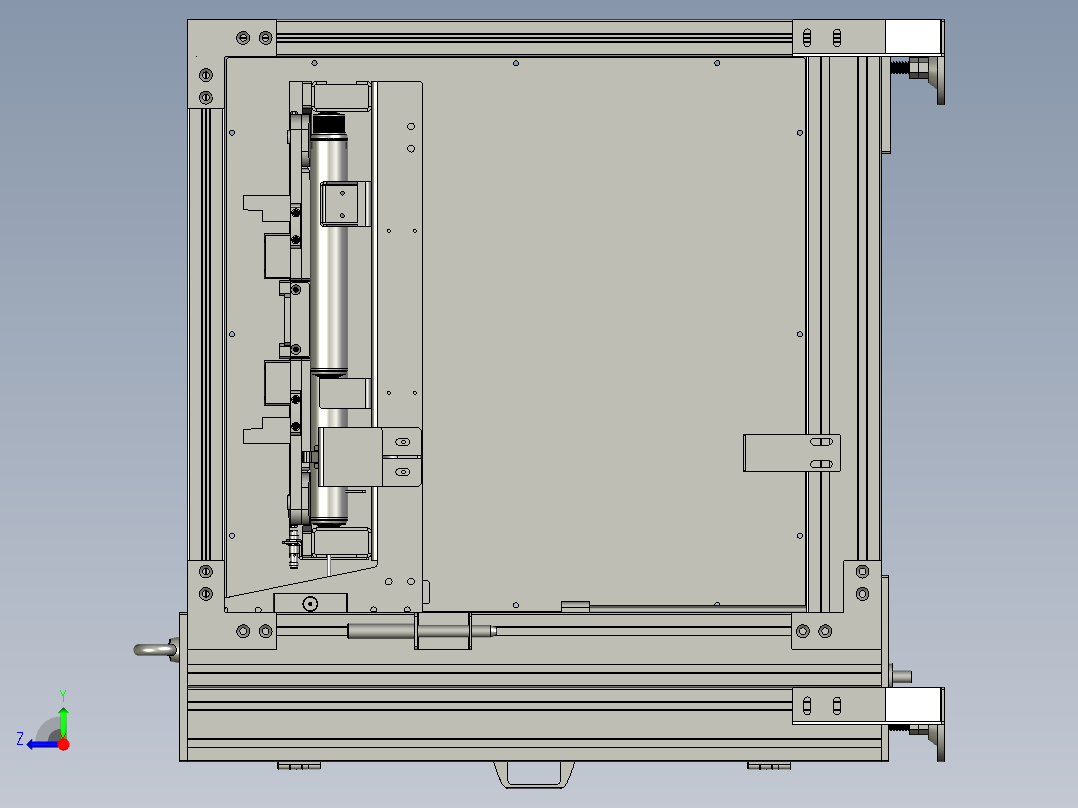 载板定位装置和升降机右视图