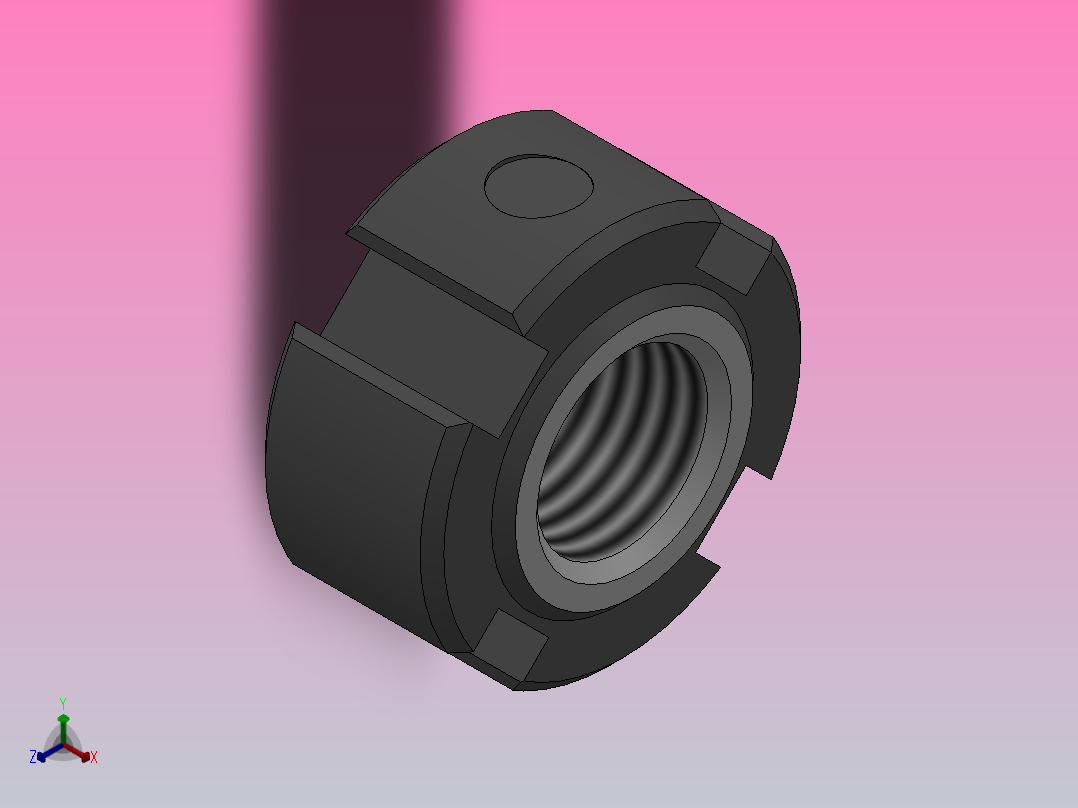 NR径向锁紧螺母[NR M8×0.75]正等轴测图