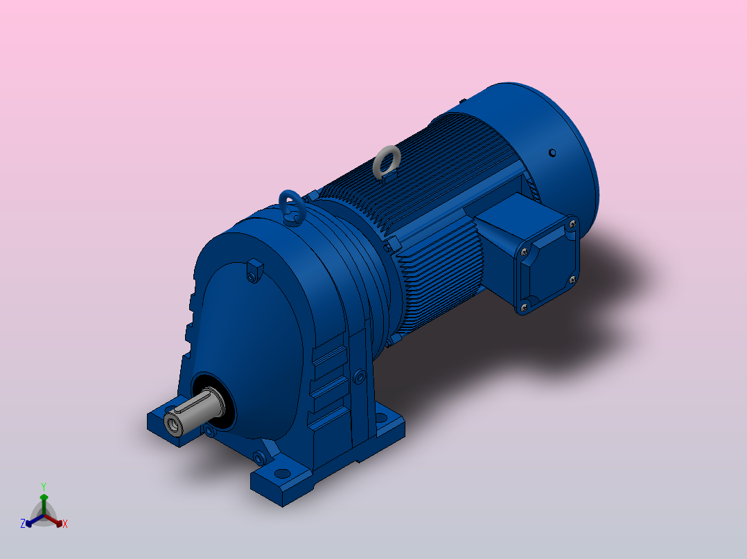 RX77底脚轴伸式安装斜齿轮减速机RX77-Y1.5-4P-90L-M1-0°主视图