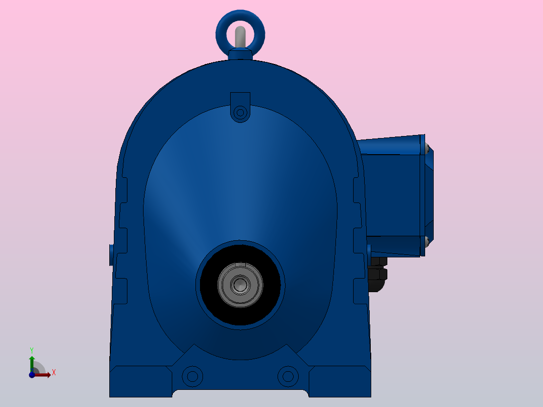 RX77底脚轴伸式安装斜齿轮减速机RX77-Y1.5-4P-90L-M1-0°前视图