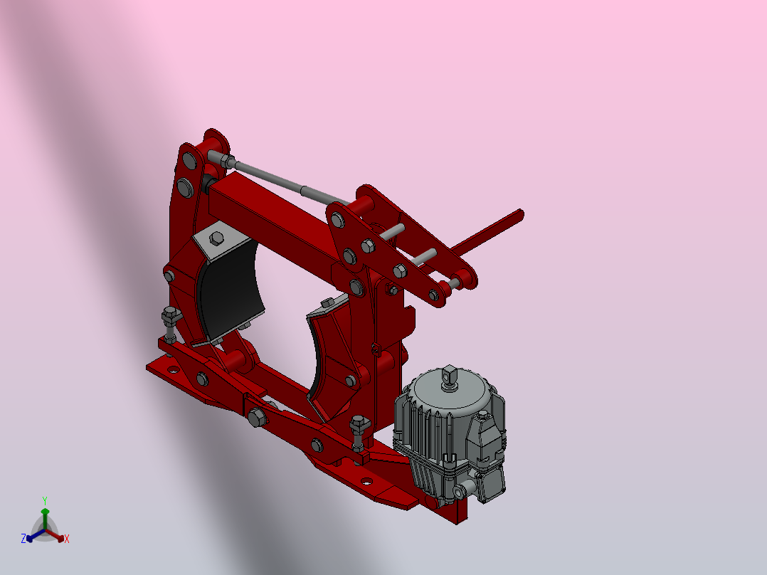 YWZ2系列电力液压鼓式制动器YWZ2-300／50-ⅡB-RL.HR正等轴测图