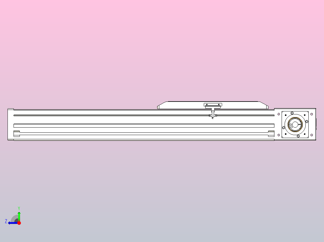 伺服电机集成皮带传动直线执行器TPA-OCB-120-224-L350-DL-J90-N3右视图
