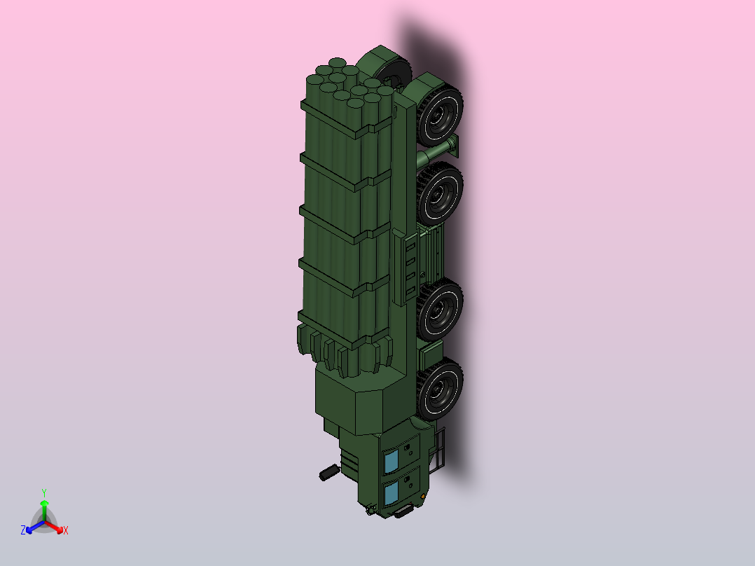 BM-30龙卷风火箭炮玩具模型主视图
