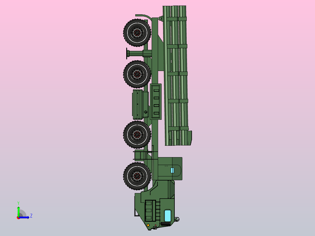 BM-30龙卷风火箭炮玩具模型左视图