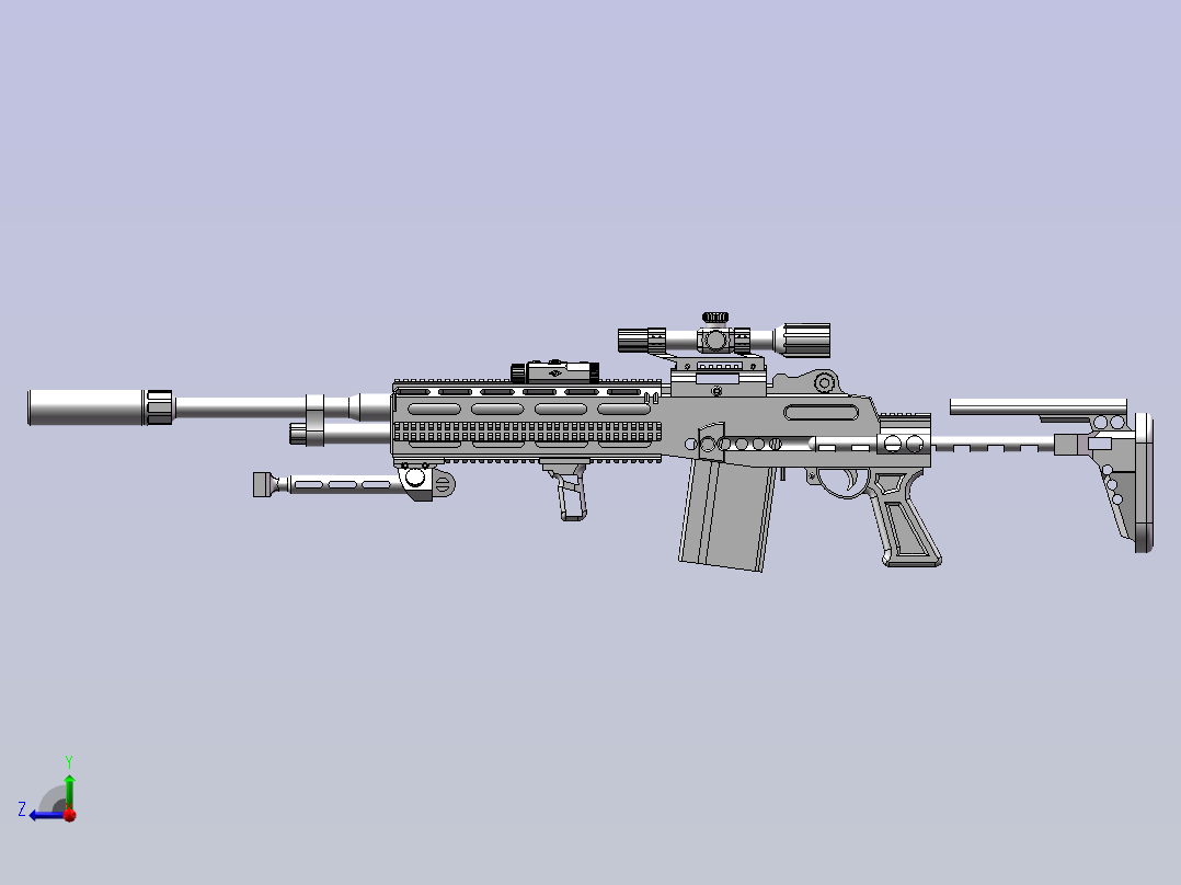 m14 ebr枪右视图