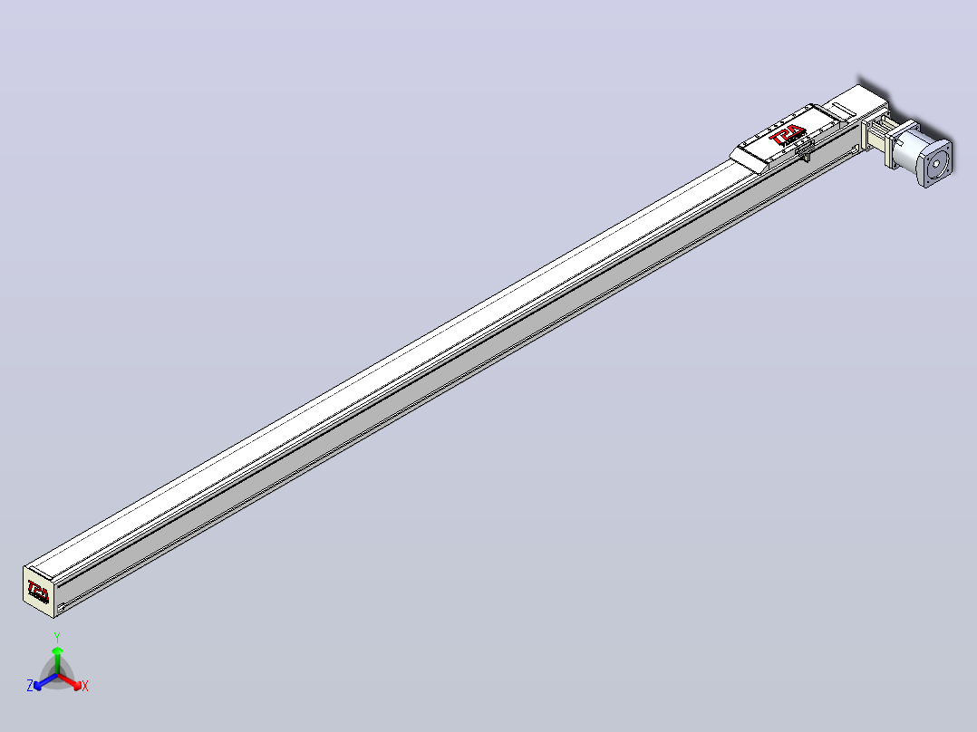 伺服电机集成皮带传动直线执行器TPA-OCB-100-192-L2150-DL-J90-N3主视图