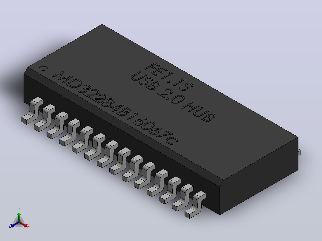 fe1-1s-usb-2-0-hub-11正等轴测图