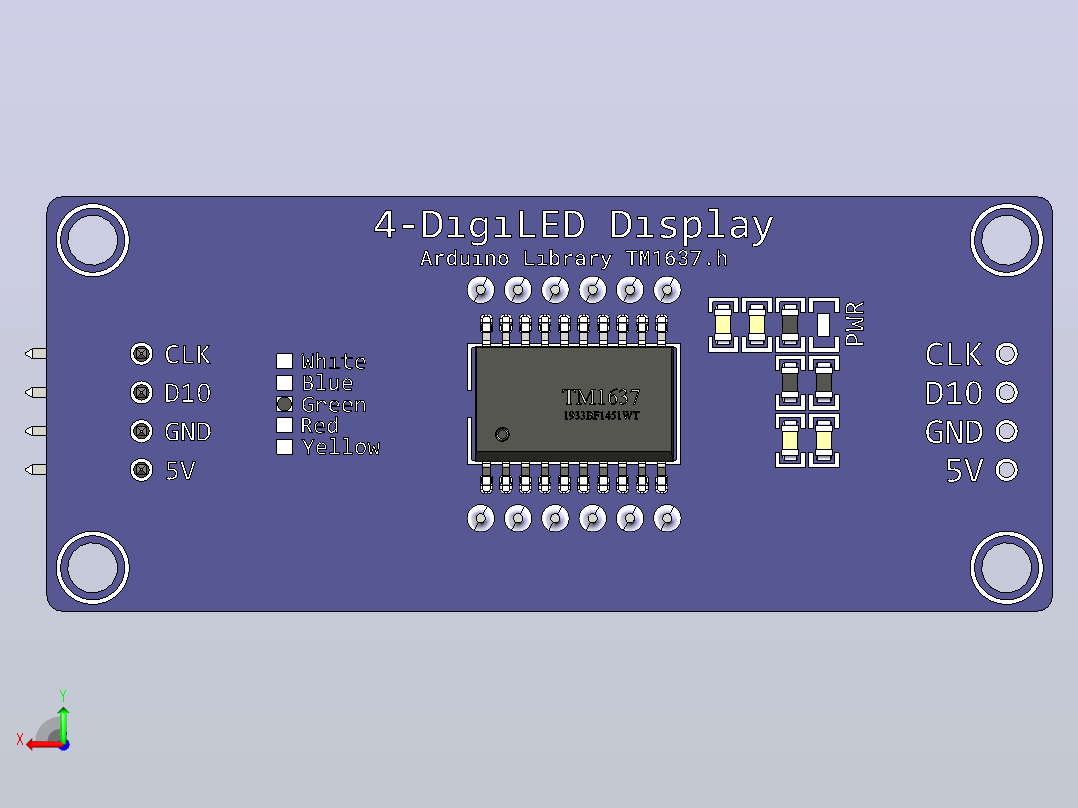 TM1637 Arduino 模块后视图