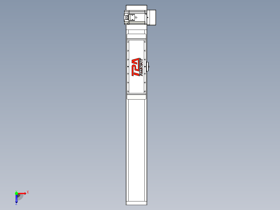 伺服电机集成皮带传动直线执行器TPA-OCB-120-224-L450-LU-P75-N3俯视图