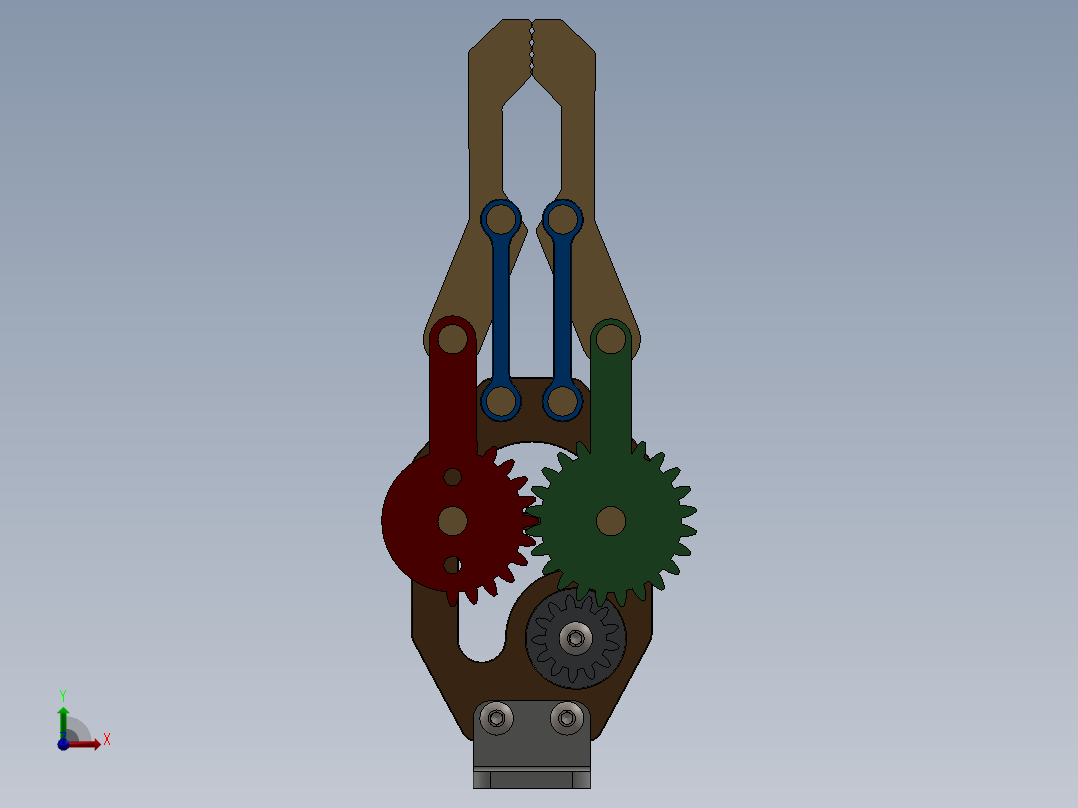 obotic-arm-gripper机械臂夹持机构3D图纸 Solidworks设计前视图