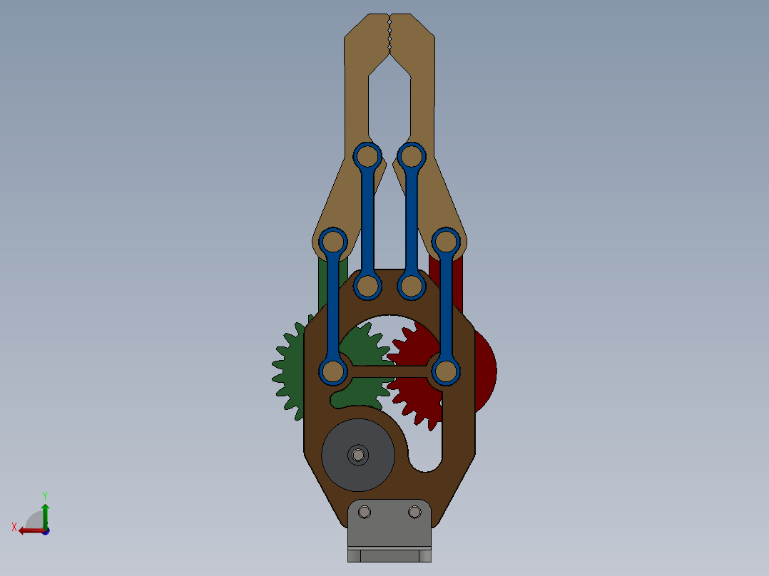 obotic-arm-gripper机械臂夹持机构3D图纸 Solidworks设计后视图