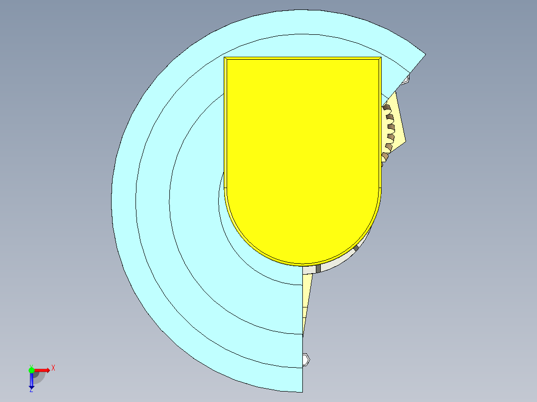 矿用输送带传动滚筒半剖结构3D数模图纸 STP格式俯视图